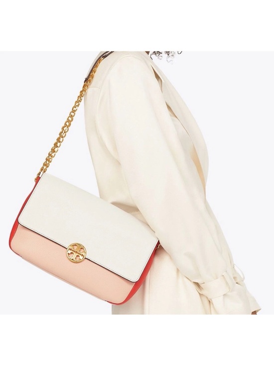 Tory Burch Handbags - Chelsea Color-Block Tory Burch Pebbled Leather Chain Crossbody